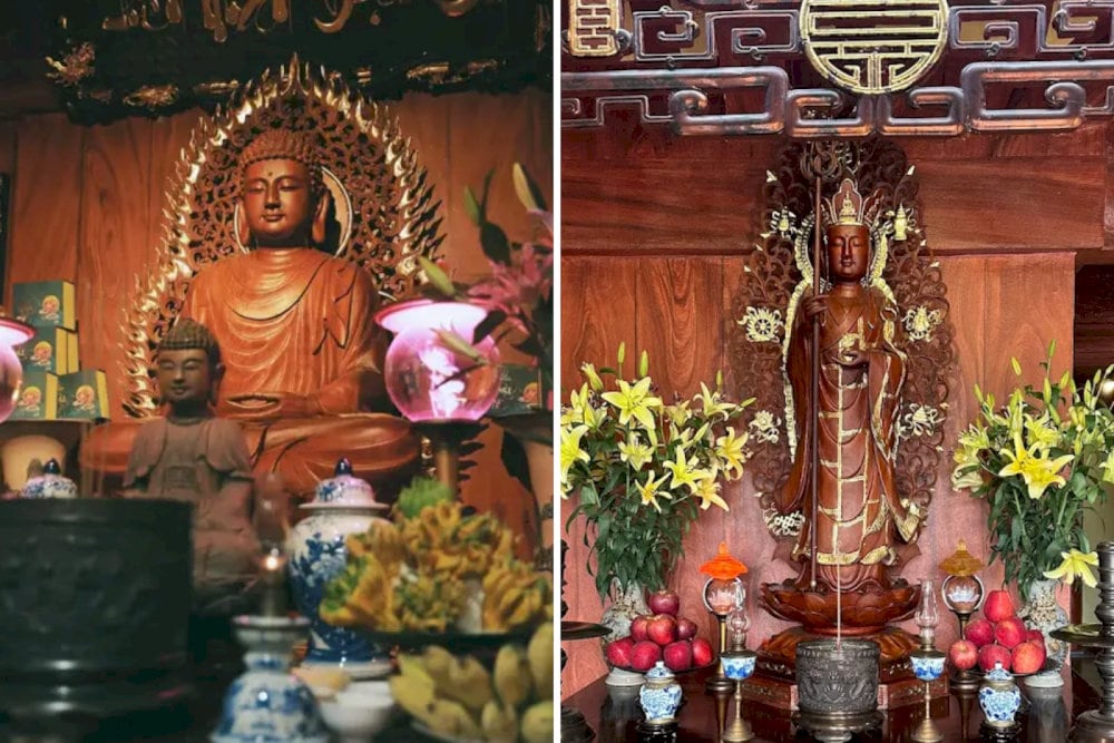 Các tượng Phật bên trong chùa 